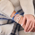 Bracelet galet en verre Galaxy en argent sterling 925 et saphir supernova